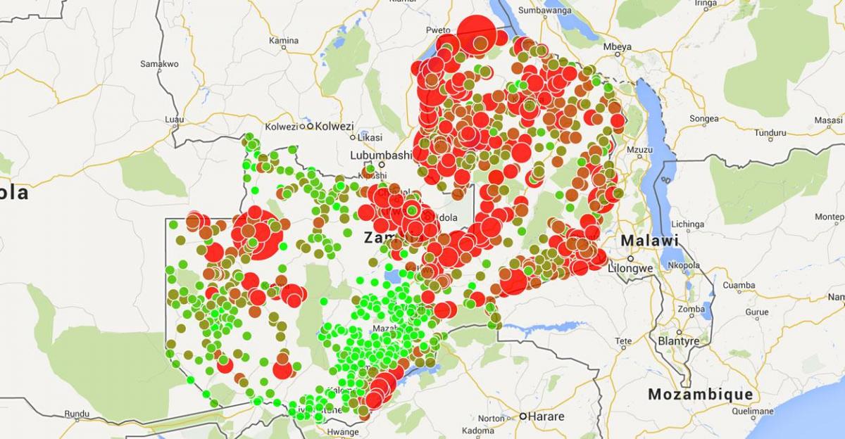 מפה של מלאווי מלריה 