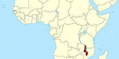 מפה של מלאווי מפת מיקום אפריקה
